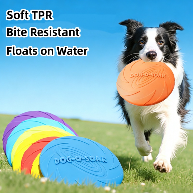 Flying Disc Dog Training Toy - ألعاب أقراص طائرة مقاومة للعض للكلاب،
