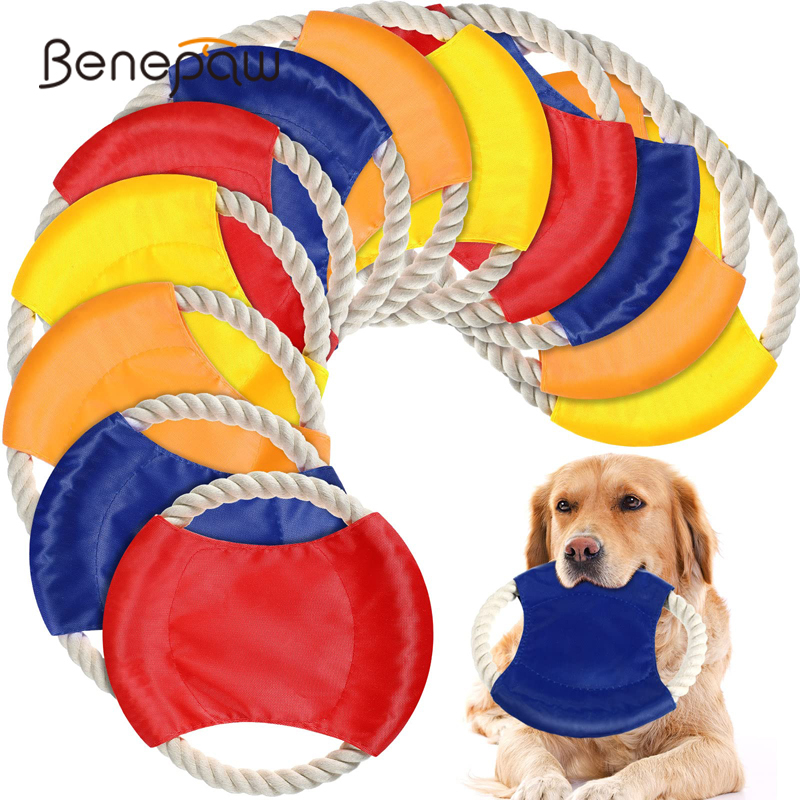Flying Disc Dog Training Toy - Benepaw دائم القطن حبل عضاضات الكلاب