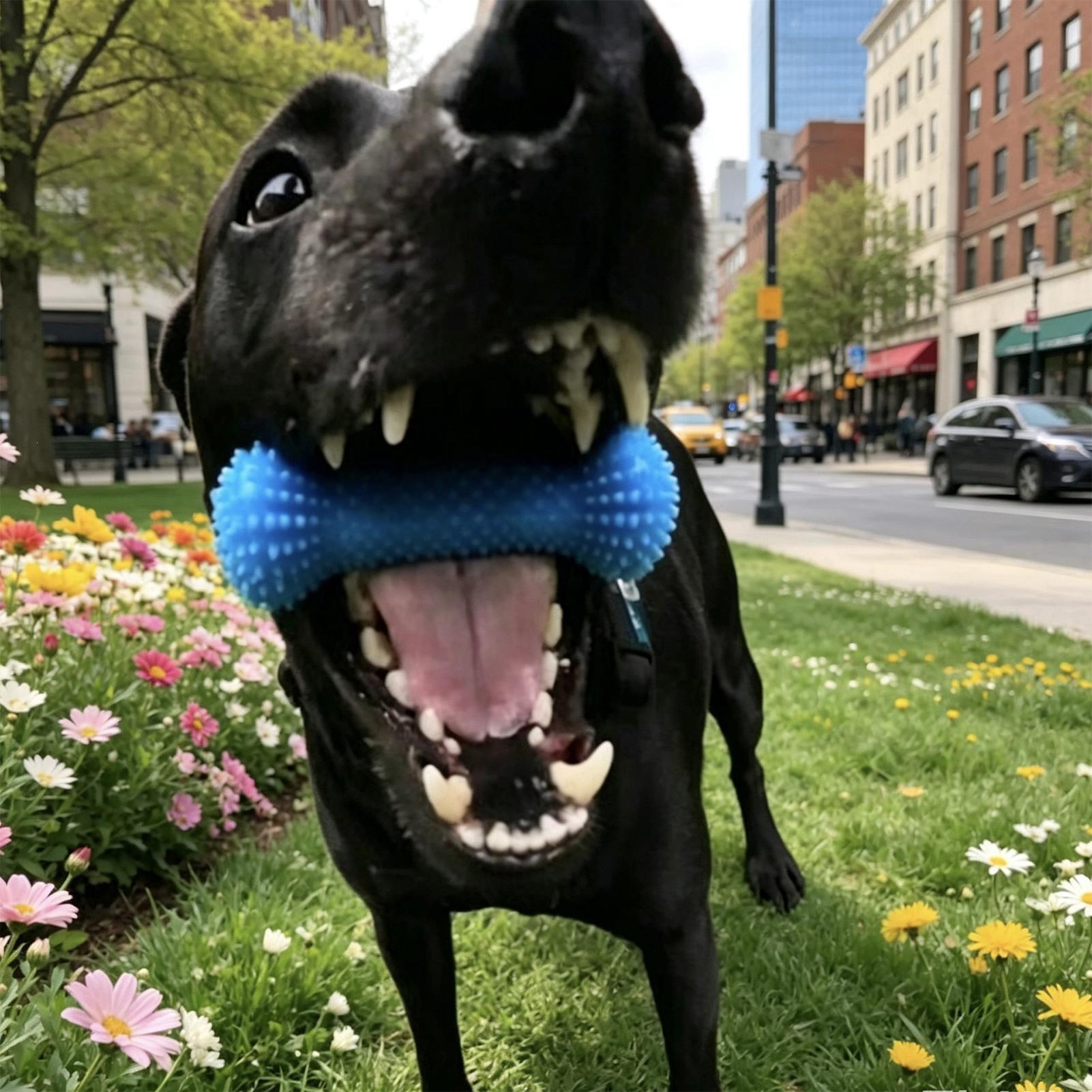 Rubber Treat Dispensing Dog Toy - ألعاب تنظيف أسنان الكلاب، أعواد مضغ،