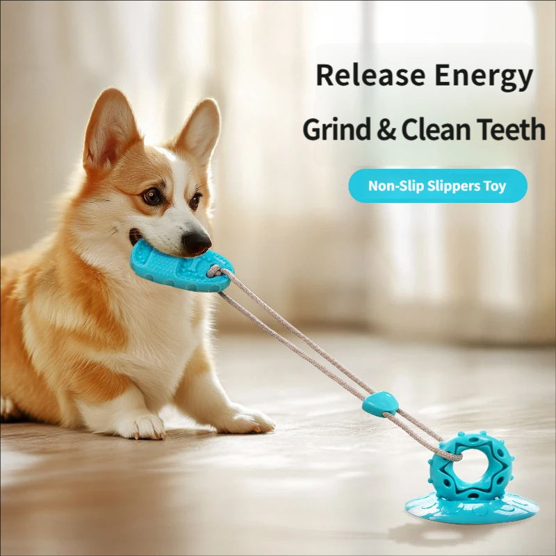 Suction Cup Dog Tug Toy - لعبة شد تفاعلية للكلاب بكأس شفط،