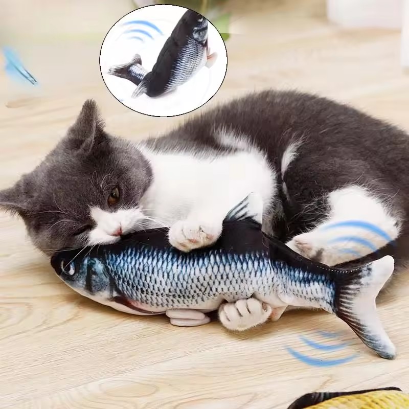 لعبة سمكة للقطط والكلاب تعمل ب - مراجعة Electric Floppy Fish Dog Toy وسعره
