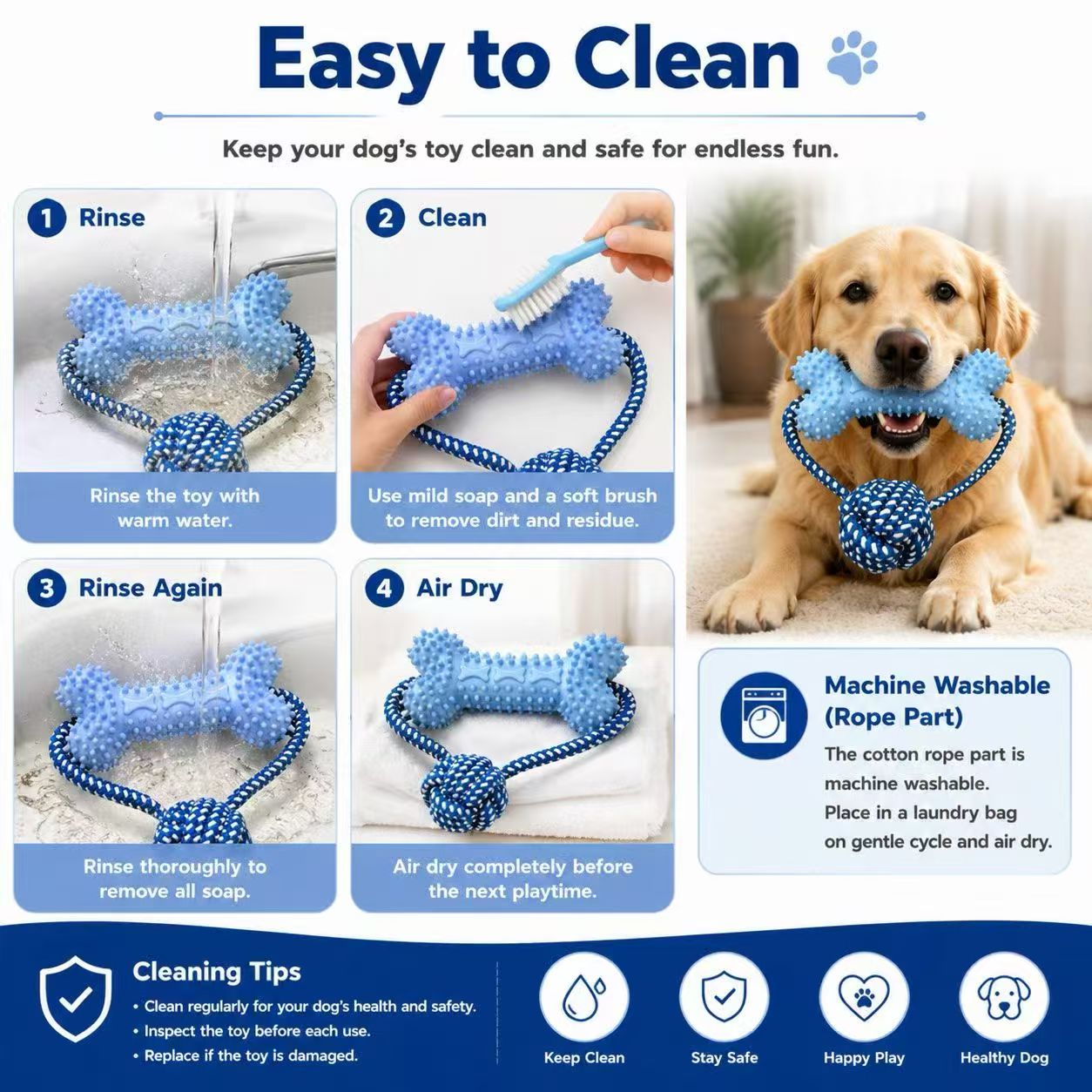ألعاب مضغ للكلاب، مصممة خصيصًا - مراجعة Dog Rope Toy Aggressive Chewers وسعره